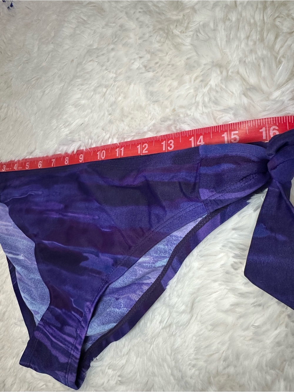 Exhilaration Purple Bandeau Bikini Set Tie Side Swimsuit Watercolor Print - Picture 14 of 16